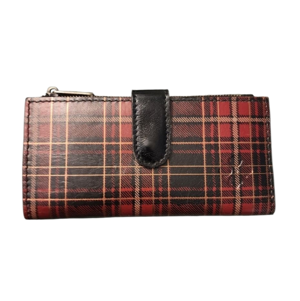 Patricia Nash Tartan Plaid Red Black Nazari Wallet
